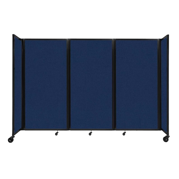 Room Divider 360 Folding Portable Partition 8'6" x 6' Navy Blue Fabric